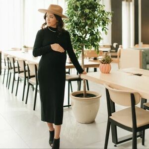 Kindred Bravely Knit Maternity Mock Neck Midi Dress
